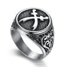 Promotional Custom Antique Silver Plated Men Stainless Steel Masonic Rings Large Size Rings